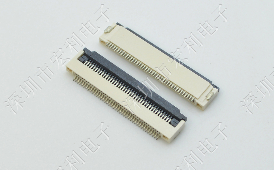 91香蕉视频下载地址丨FFC/FPC软排线连接器 FPC插座 间距0.5mm-64p H2.0翻盖下接