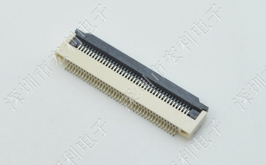 91香蕉视频下载地址丨FFC/FPC软排线连接器 FPC插座 间距0.5mm-64p H2.0翻盖下接