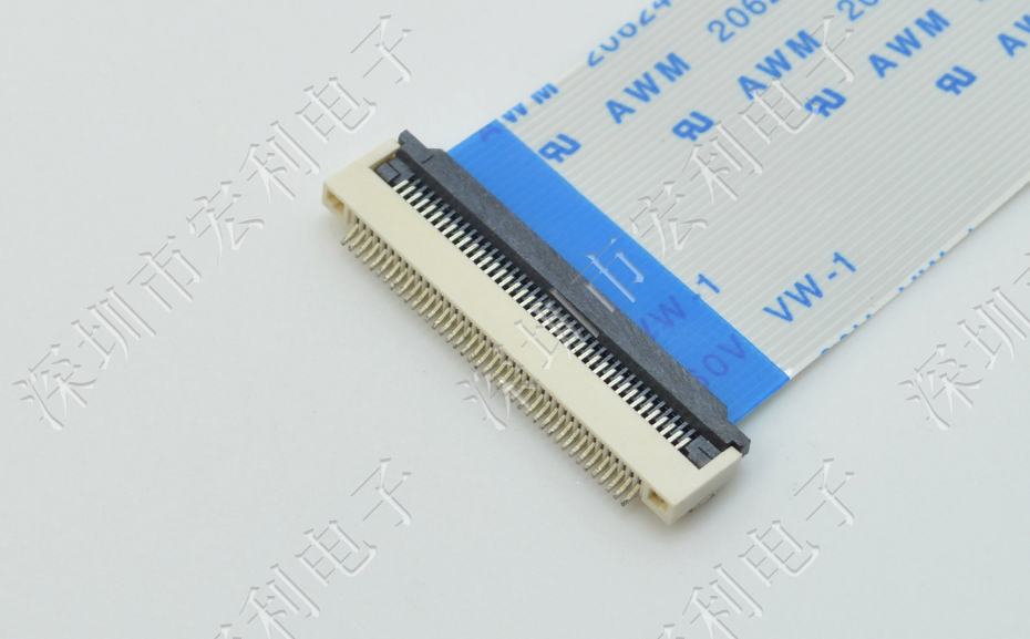91香蕉视频下载地址丨FFC/FPC软排线连接器 FPC插座 间距0.5mm-64p H2.0翻盖下接