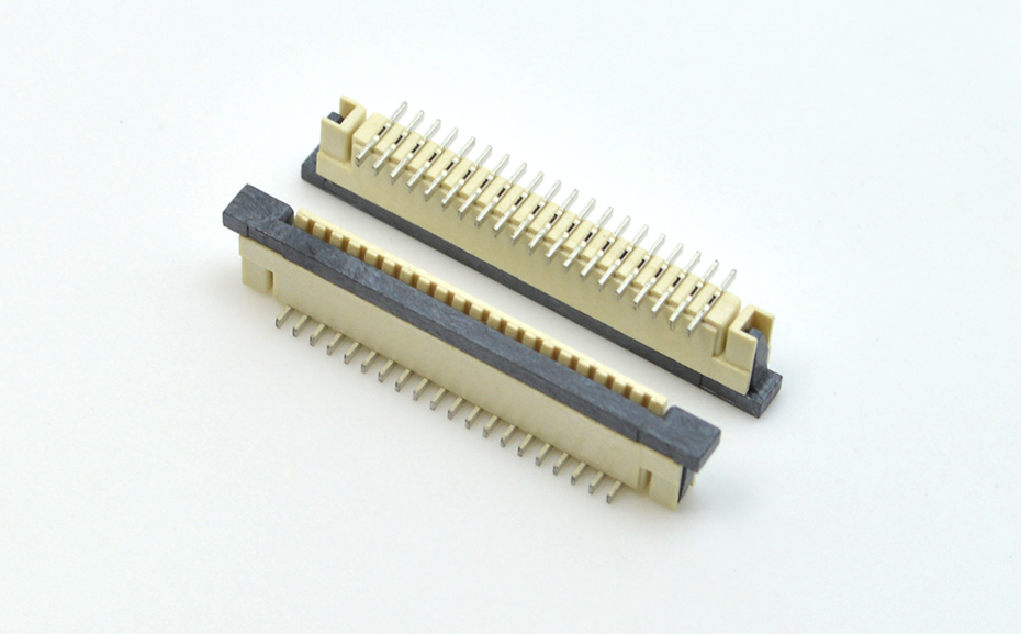 FPC/FFC连接器插座 软排线接插件 间距1.0mm-27P 立贴带锁 27Pin