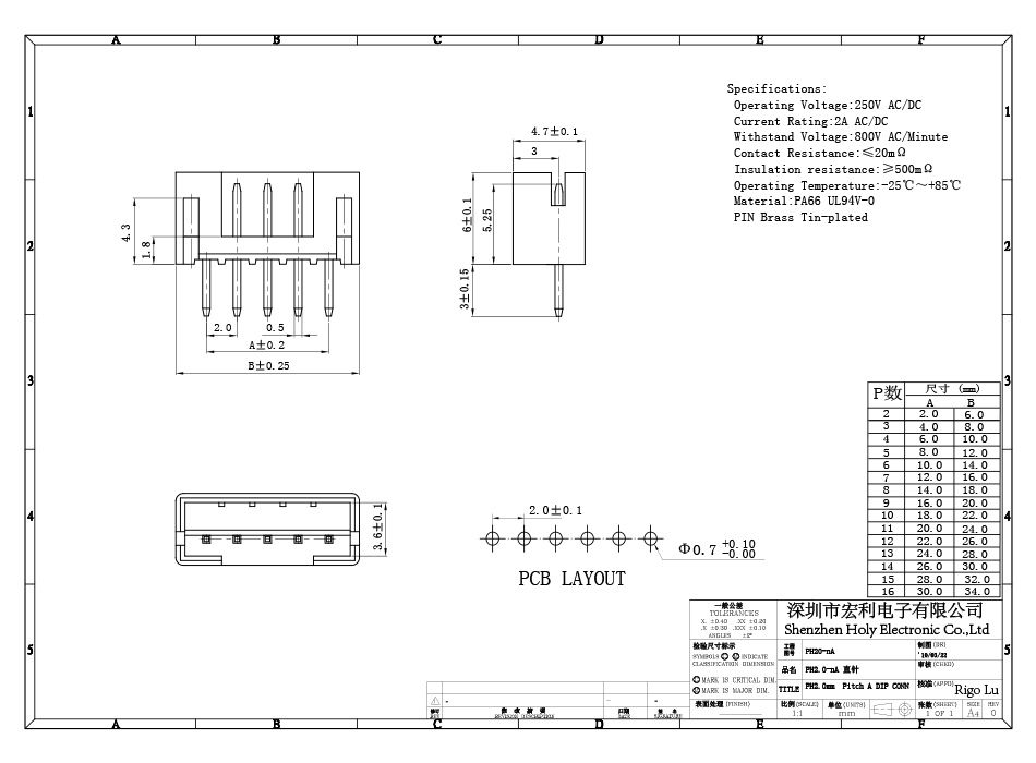新品现货供应PHD2.0直针连接器2.0间距按插件条形连接器2-12P,91香蕉视频下载地址